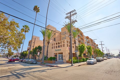 A street view of a building with the name "Ventana" on it.