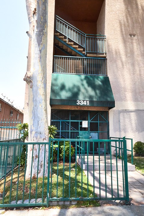 A building with the number 3341 on the awning.