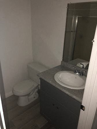 a bathroom with a toilet and a sink and a mirror