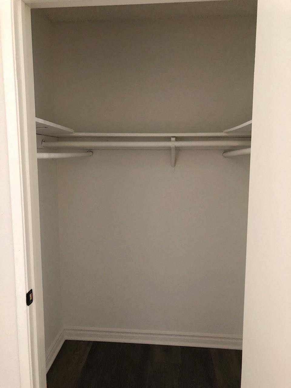 the closet in the master bedroom is empty