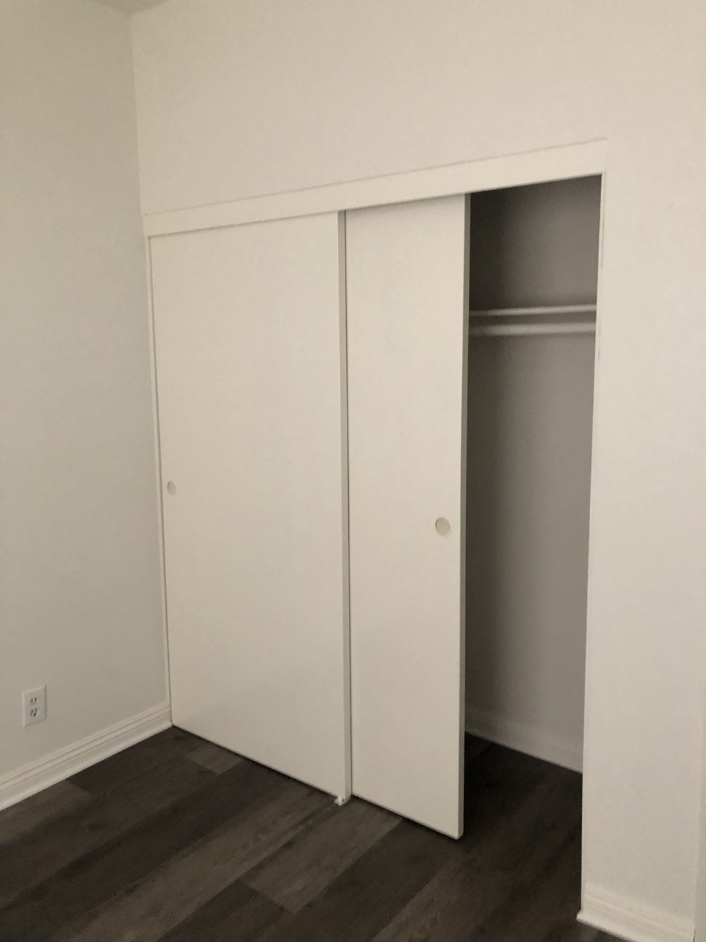 the closet in the master bedroom has two closets with doors