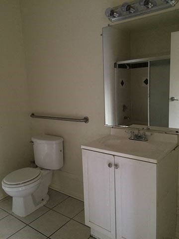 a bathroom with a toilet and a sink and a mirror
