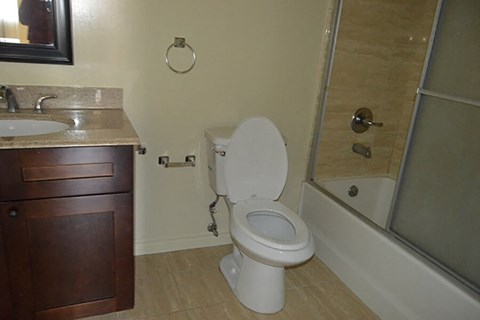 a bathroom with a toilet and a sink and a shower