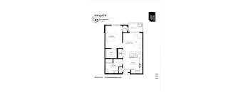 A black and white drawing of a Granite A3 floor plan.