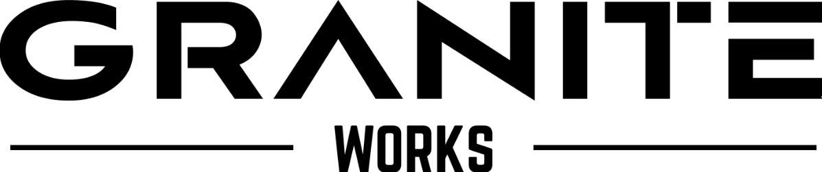 The image features the words "GRANITE WORKS" in bold, black letters.