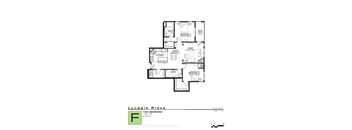 A floor plan for a two bedroom apartment at Lyndale Plaza.