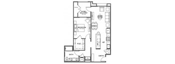Floor plan 1 bed 1 bath 909 sq. ft. at The Overlook Santa Clarita, CA 91350
