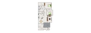 a floor plan of a small house with a kitchen and a living room  at Falcon Bridge at Gale Ranch, California
