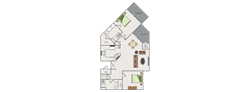 a floor plan of a small house with a kitchen and a living room  at Falcon Bridge at Gale Ranch, San Ramon, CA