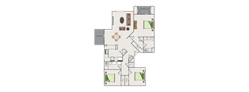 a floor plan of a small house with a kitchen and a living room  at Falcon Bridge at Gale Ranch, San Ramon, CA, 94582