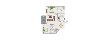 a floor plan of a small house with a kitchen and a living room  at Falcon Bridge at Gale Ranch, San Ramon