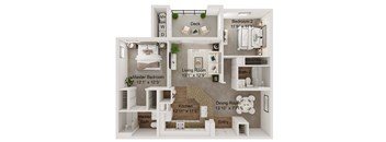 2 bed 2 bath B2A Floor Plan at Monarch at Dos Vientos, Newbury Park