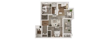 2 bed 2 bath B3A Floor Plan at Monarch at Dos Vientos, California, 91320