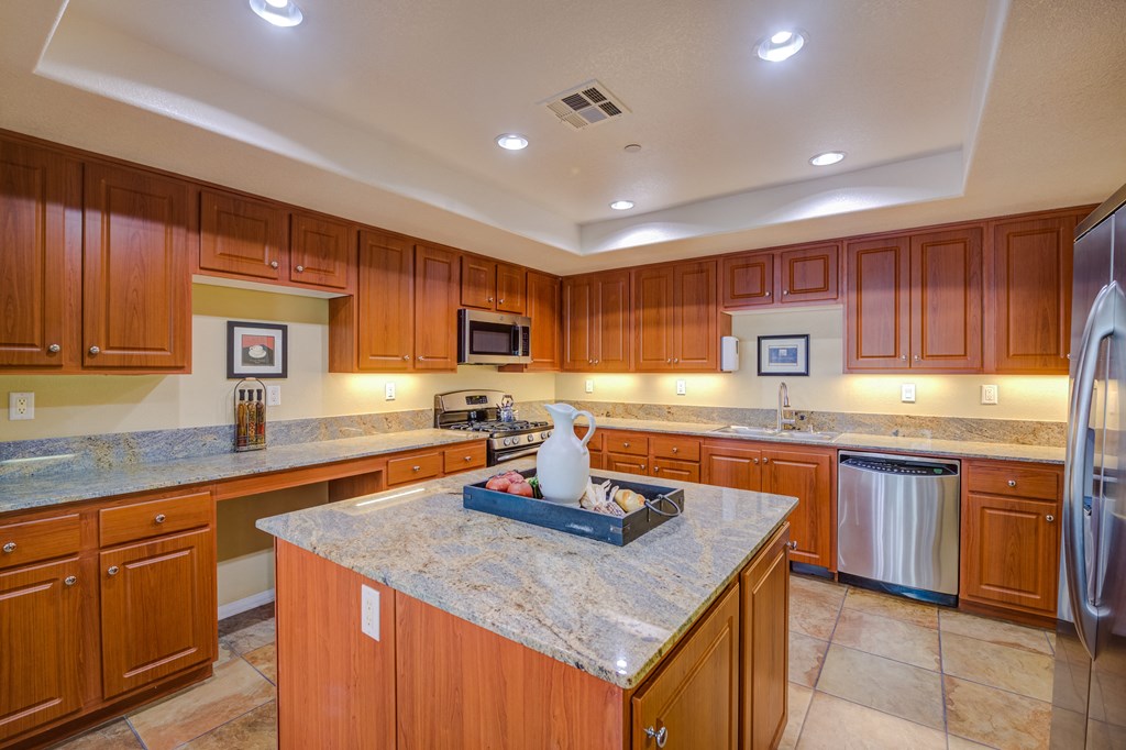 Clubhouse kitchen at Monarch at Dos Vientos, California