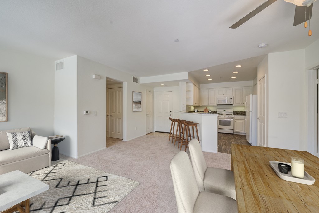 Living room and kitchen at Monarch at Dos Vientos Newbury Park, CA 91320
