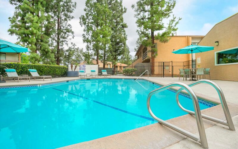 Pool View at Redlands Park Apts, California