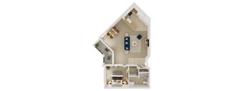 Unit1N Floor Plan at Tesoro Senior Apartments, Porter Ranch, CA