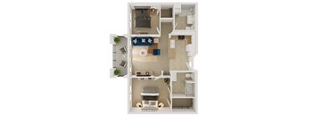 Unit2B Floor Plan at Tesoro Senior Apartments, Porter Ranch, California