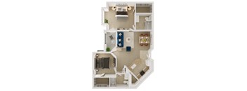 Unit2N Floor Plan at Tesoro Senior Apartments, Porter Ranch
