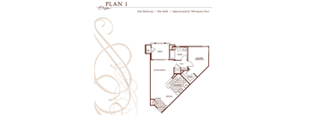 1 Bed 1 Bath Floor Plan at Sonoma at Porter Ranch, Porter Ranch, 91326