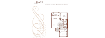 2 Bed 2 Bath Floor Plan at Sonoma at Porter Ranch, Porter Ranch, CA, 91326