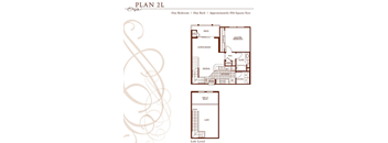 1 Bedroom 1 Bath Floor Plan at Sonoma at Porter Ranch, Porter Ranch
