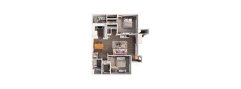 Plan D - Two Bedroom  at Laguna Gardens Apts., California
