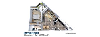 1 bed 1 bath A at Masselin Park West, California