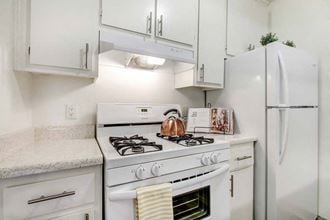 a kitchen with a stove top oven  at Sherway Villa, Reseda - Photo Gallery 5