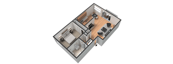 a floor plan of a home with a living room and kitchen  at Park Avenue Apartments, Long Beach