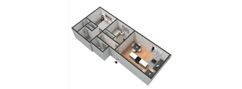 a small bedroom is shown with a bed and a couch  at Park Avenue Apartments, California