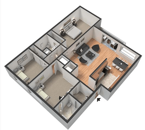 the brooklyn apartment homes one bedroom floorplan  at Park Avenue Apartments, Long Beach, CA