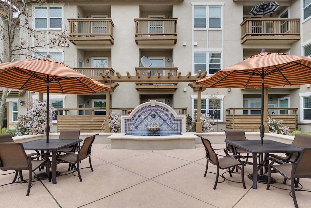 Outdoor seating area at Meadow Wood at Alamo Creek, Danville, 94506