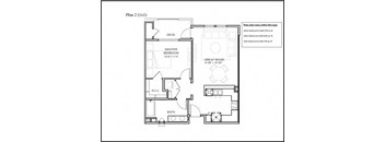 1 bed 1 bathroom floor plan A at Deer Creek Apartments, San Ramon