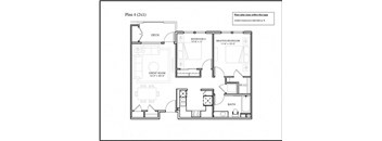 1 bed 1 bathroom floor plan D at Deer Creek Apartments, California, 94582
