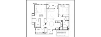 2 bed 2 bathroom floor plan at Deer Creek Apartments, San Ramon, CA