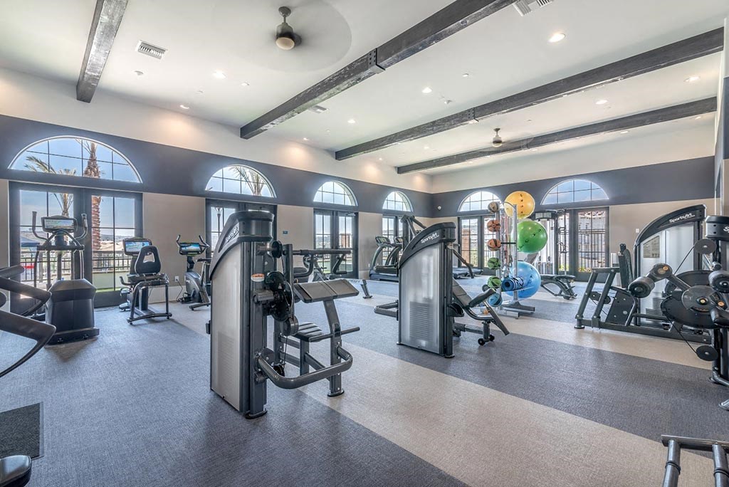 Gym center at Montecito Apartments at Carlsbad, California, 92010