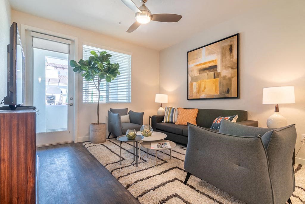 Living and dining at Montecito Apartments at Carlsbad, Carlsbad, 92010