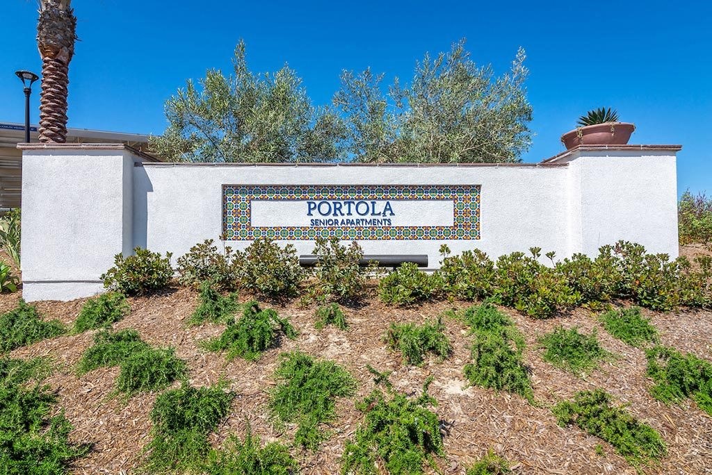 sign at Portola Senior Apartments, Carlsbad, CA, 92010