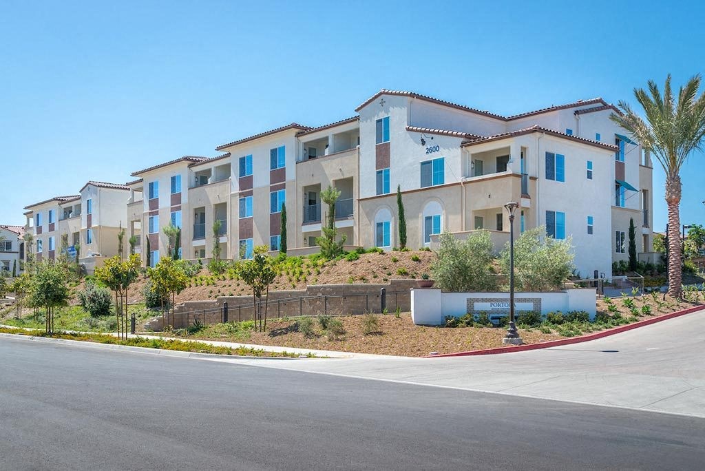 Outside view at Portola Senior Apartments, Carlsbad, California