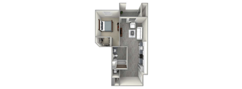 a small bathroom with a tub and sink at The Vineyards Apartments, California