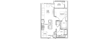 A2 Floor Plan at Pradera Apartments, California, 94582