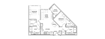 B1 Floor Plan at Pradera Apartments, San Ramon, California