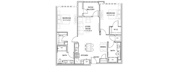 B2 Floor Plan at Pradera Apartments, CA, 94582