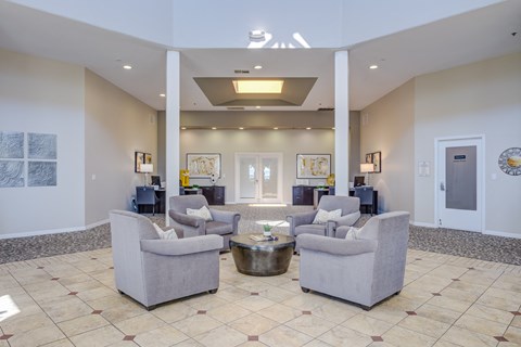 the lobby at Tesoro Senior Apartments, Porter Ranch, 91326