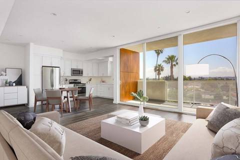 Living Room at The Lucky Apartments, Culver City, 90066