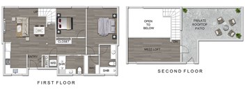 2 Bedroom Floorplan at The Lucky Apartments, Culver City, 90066