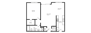 a blueprint of a floor plan of a house with an open floor plan with a