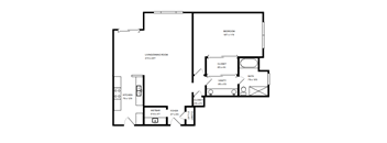 a floor plan of a house showing the bedrooms and the living room