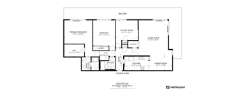 a floor plan of a house with a bedroom and a living room